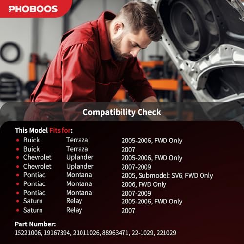 PHOBOOS Hydraulic Power Steering Rack and Pinion Assembly Compatible with Buick Terraza 2005-2007 & Chevrolet Uplander, Pontiac Montana 2005-2009 & Saturn Relay 2005-2007, Ref. 221029 - size: 22-1029