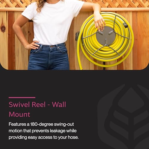 Yard Butler Hose Reel, 180 Degree Swivel, Wall Mount, 100-Foot Hose - size: Medium
