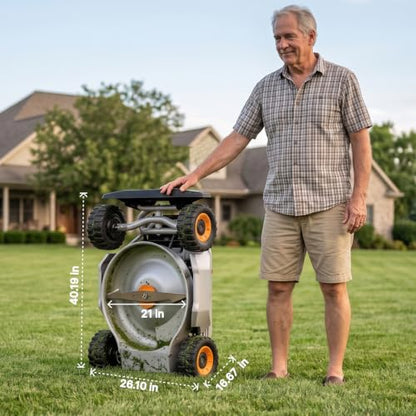 Mowrator S1 4WD 18Ah Remote Control Lawn Mower, Wide Wheels, 40° Slope - style: 4WD18Ah WW