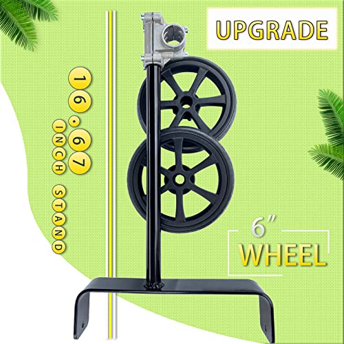 19.48" Adjustable Height String Trimmer Support Wheel with 26mm Handle Clamp, 6" Wheels Walk Behind String Trimmer Auxiliary Attachment for Easy Push Weed Trimmer Grass Cutter