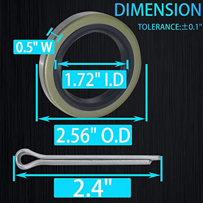 iBroPrat 4pack ID 1.719" x OD 2.565" Trailer Axle Grease Seal for 3500lb