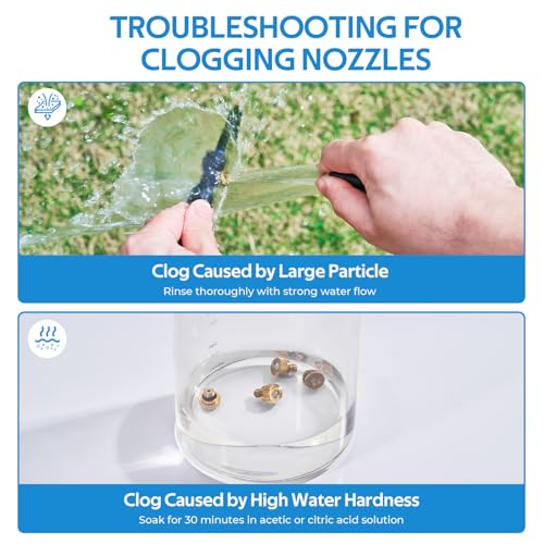 HOMENOTE Misting Cooling System, 98FT(30M) Pre-Assembled Mister Kit - size: 98FT / 30M