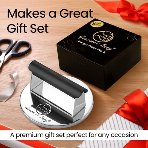 Gourmet Easy Stainless Steel Smash Burger Press with Heat Resistant Handle