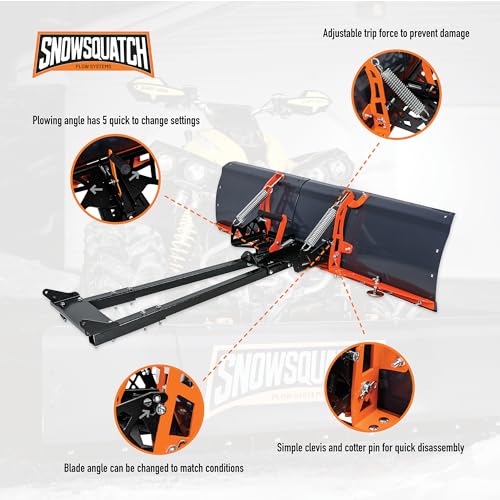 SNOWSQUATCH UTV Snow Plow 60-72 Inch Adjustable Steel Blade Mount Kit
