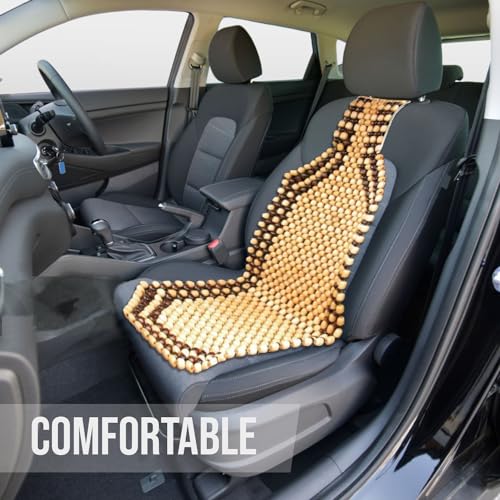 Zento Seat Beads Bead Seat Covers for Cars 2 Pieces of Natural Wooden Beads Back Massage Cushion, Bamboo Seat for Comfort in Your Travel Experience Cover Seats for Cars Beaded Car Seat - size: 2- Packs