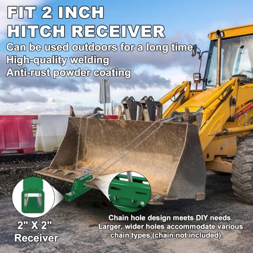 Clamp On Trailer Hitch 2" Receiver, Heavy-Duty Bucket Trailer Hitch, Green - color: Green
