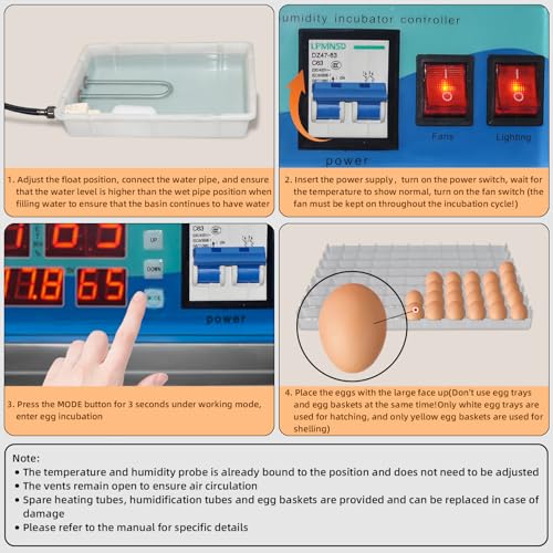 XKV 352 Egg Large Incubator with Automatic Egg Turning,with Viewing Window - size: 352 Egg-235L