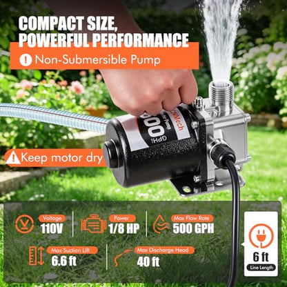 FMCNMech 110V Portable Electric Water Transfer Pump - color: Water Pump With Switch