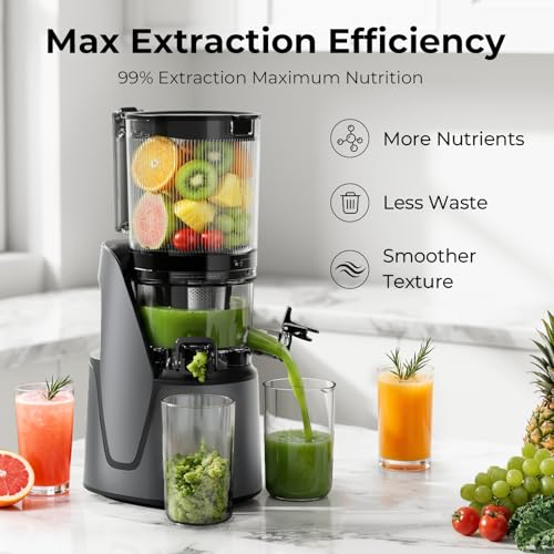 EanOruus Juicer Machines, 3-in-1 Cold Press Juicer, Premium Gray - color: Premium Gray