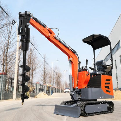 8 Inch Hydraulic Auger Compatible with 1-1.5 Ton Mini Excavator