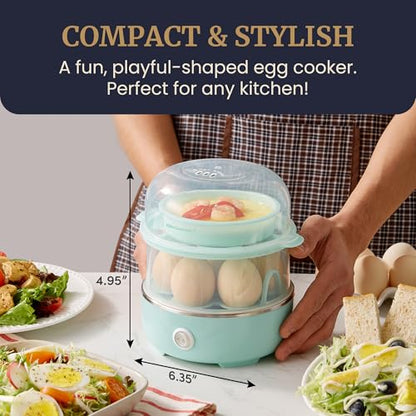 Elite Gourmet EGC1215M Easy Egg Cooker, Two-Tiered, 14-Egg, Mint - color: Mint, size: 14-Egg