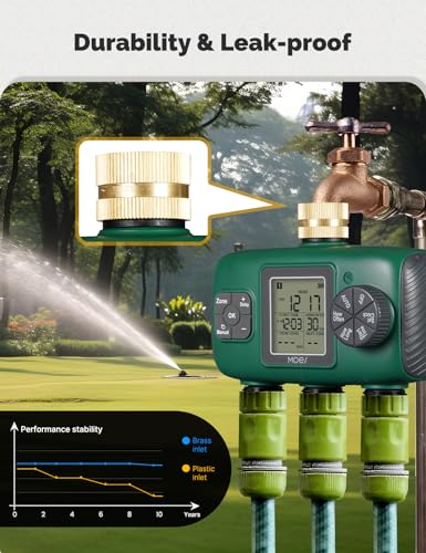 MOES 3 Zone Sprinkler Timer for Garden Hose,Brass Inlet Water Timer - size: 3 Outlet