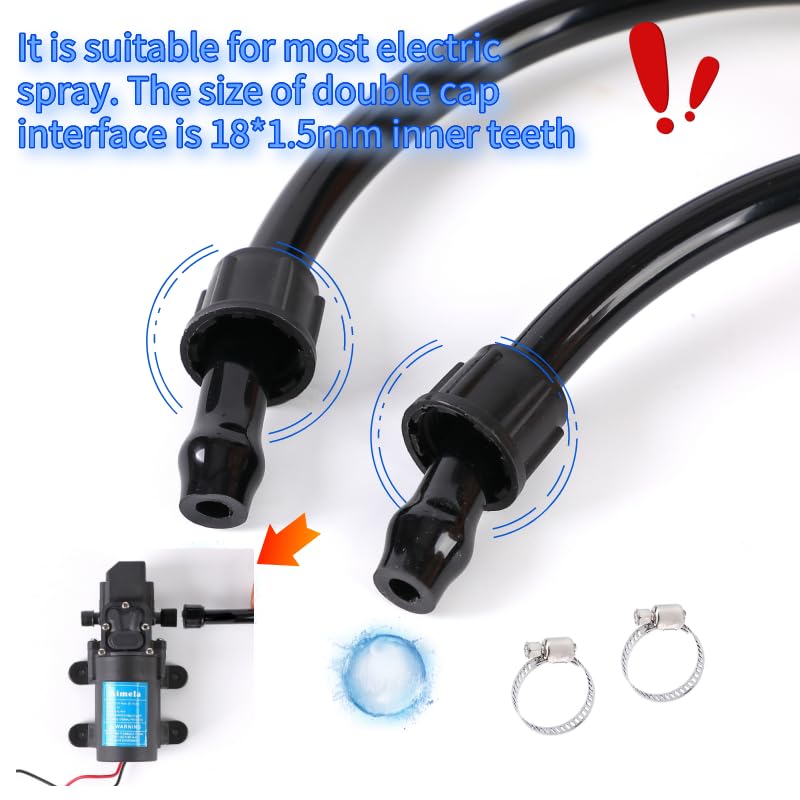 PVC Replacement Hose for Sprayers, Nylon Reinforced Replacement Hose with Fixing Nut for Garden Water Pump Outlet, Replacement Accessories for Garden Backpack Sprayers
