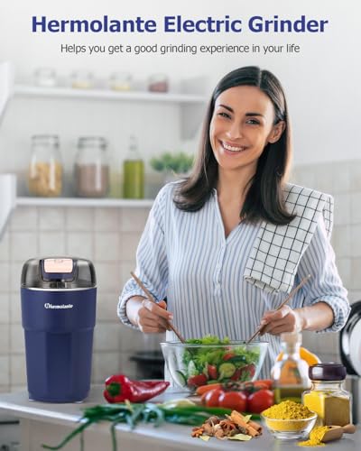 Hermolante Herb Spice Grinder, One-key Start, 80g Capacity