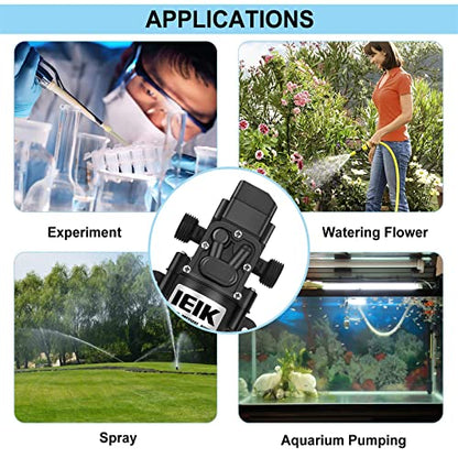Water Pressure Diaphragm Pump DC 12V 30W Water Pressure Sprayer Pump 3LPM 0.8 GPM 100PSI 130ft Self Priming Pump for Caravan RV Boat Marine Agricultural Spraying Port - color: 12v 30w(1/2")