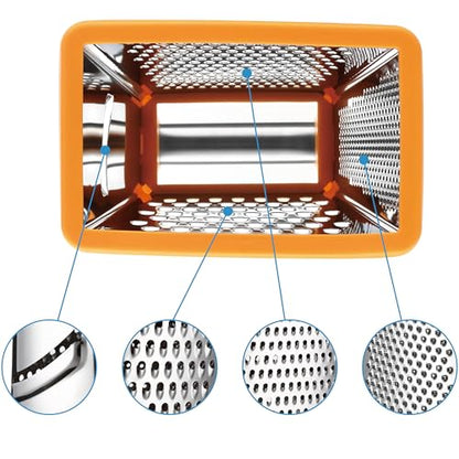 Spring Chef Stainless Steel XL Cheese Grater for Kitchen, Mango - color: Mango