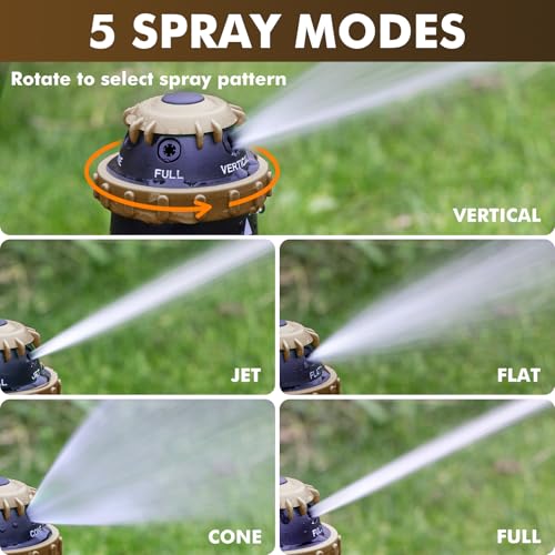 RESTMO Gear Drive Sprinkler with Metal T-Spike Base,Brown - color: Brown, size: 1 Pack