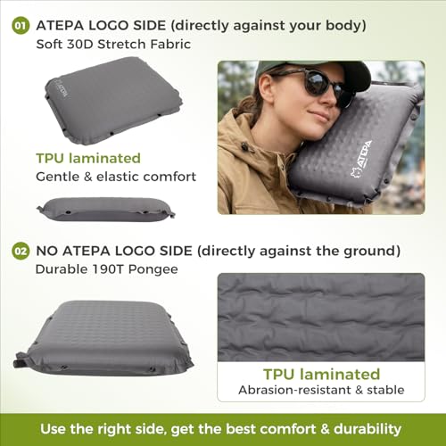 ATEPA Inflatable Seat Cushion - color: XL - 2 Pack Grey