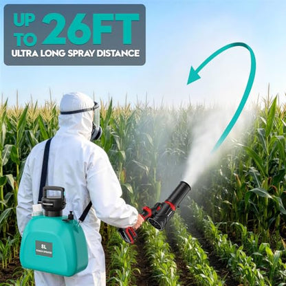 3-in-1 Mist Blower Sprayer Compatible for Milwaukee 18V Battery - color: Red Blue