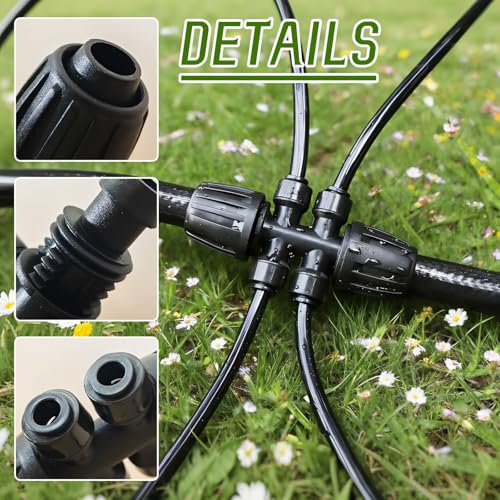 8 PCS 1/2" to 1/4" Drip Irrigation Tee Fitting,6 Way Quick Connect - size: 8PCS 1/2" to 1/4" Connect (6 Way))