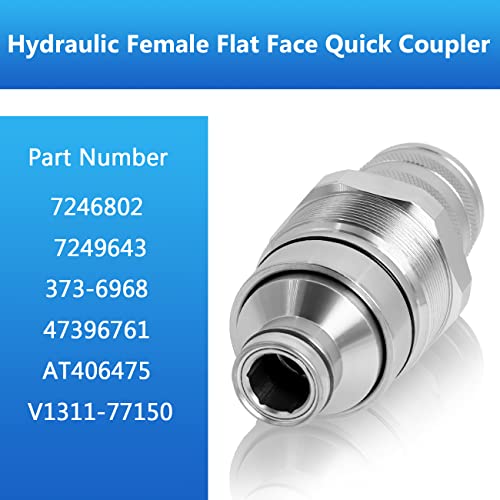 7246802 Female Flat Face Hydraulic Quick Coupler Compatible with Bobcat - size: 7246802 AT406475 Female