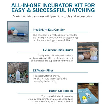 HovaBator 2370 Deluxe Automatic Egg Incubator Kit, Automatic Egg Turner - size: No Additional Tray, style: No Auto Humidity System