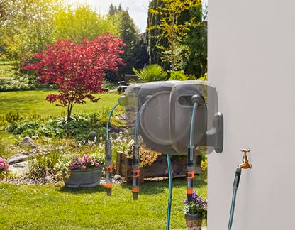 GARDENA Retractable Garden Hose Reel, 50 ft, 180 Degree Wall Mount - 20500 - size: 50 ft