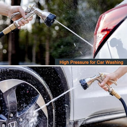 ESOW Heavy Duty Metal Garden Hose Nozzle, 7 Patterns, Rear Trigger