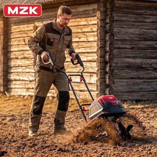 MZK 40V 12-Inch Cordless Garden Tiller Cultivator, 8.6-in Depth