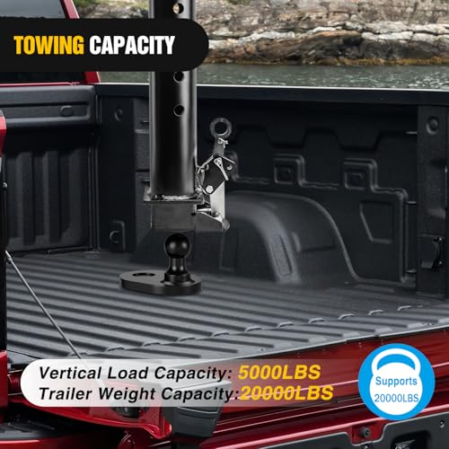 Nilight Gooseneck Ball Extender - GNXA4085, 4" Offset Ball Compatible with B&W Trailer Hitches Turnoverball Heavy Duty 2-5/16 Inch Ball 20000 lbs GTW 5000 lbs VTW - color: 4" Offset Gooseneck Ball Extender, size: Trailer Hitch Ball Mount&Ball