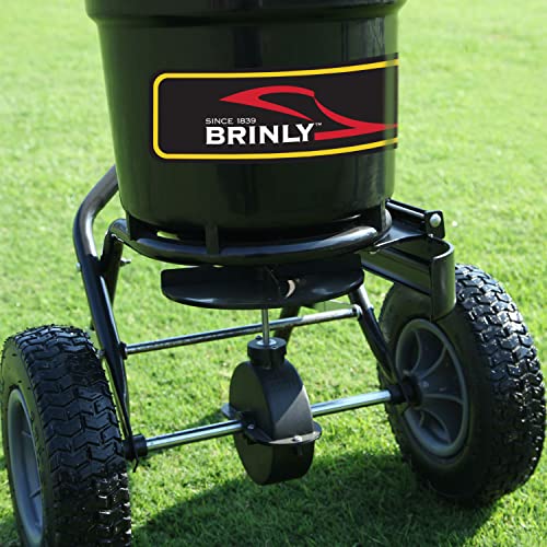 Brinly P20-500BHDF-A Push Spreader with Side Deflector Kit and Hopper Grate, 50 lb. Capacity - Flat Black - color: Flat Black