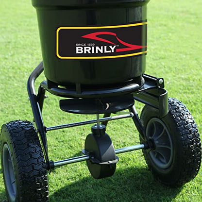 Brinly P20-500BHDF-A Push Spreader with Side Deflector Kit and Hopper Grate, 50 lb. Capacity - Flat Black - color: Flat Black