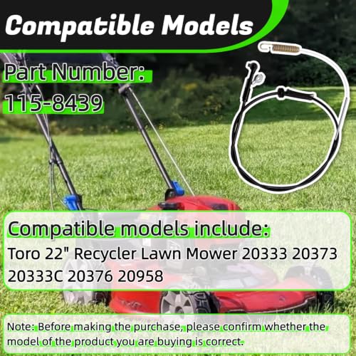 115-8439 Blade Brake Cable for Toro 22 inch Recycler Lawn Mower - size: 115-8439