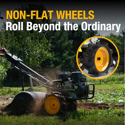 Poulan Pro Dual Direction Rear Tine Tiller, 212cc 4 Cycle Gas Engine, Full Gear Transmission, Dual Rotating Tines, Airless Tires, Instant Reverse 18 Inch Gas Tiller for Gardon and Farm