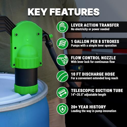 TERA PUMP Manual Lever Action Pump w/Gas Pump Style Nozzle - style: Chemical / DEF Pump