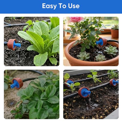 0.5 GPH Drip Irrigation Emitters Pressure Compensating for 1/4" Tube 60pcs - size: 60pcs 0.5 GPH