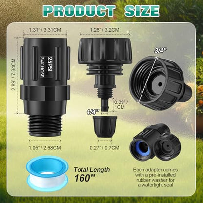 2 Set 25 PSI Drip Irrigation Pressure Regulator Kit