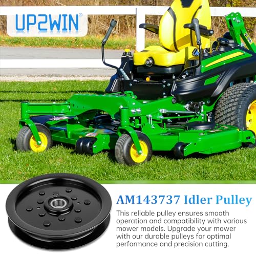 UP2WIN AM143737 Idler Pulley Compatible with John Dee re 48" 54" Mower Deck, AM136693 Pulley Compatible with John Dee re ZTrak Z425 Z435 Z445 Z225 Z235 Z245 Z255 Z355E LT190 Lawn Tractor - size: AM143737_1pc