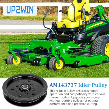 UP2WIN AM143737 Idler Pulley Compatible with John Dee re 48" 54" Mower Deck, AM136693 Pulley Compatible with John Dee re ZTrak Z425 Z435 Z445 Z225 Z235 Z245 Z255 Z355E LT190 Lawn Tractor - size: AM143737_1pc