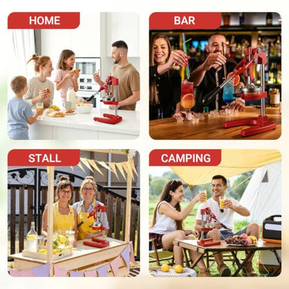 Red Cast Iron Juicer for Bartenders & Health Enthusiasts - color: red