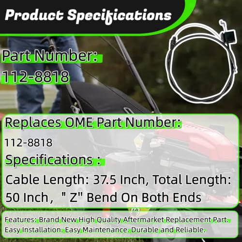 112-8818 Brake Cable Replacement for Toro 22" Recycler Lawn Mower - size: 112-8818