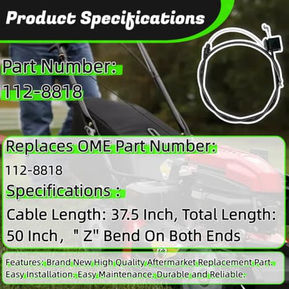 112-8818 Brake Cable Replacement for Toro 22" Recycler Lawn Mower - size: 112-8818