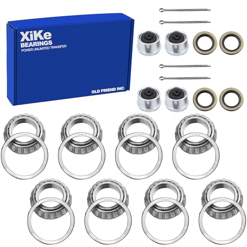 XiKe 2000-2200 Lbs 1'' Axles Trailer Bearings Kit L44643 L44610, 4 Sets - size: L44643/L44610, style: 4 Set