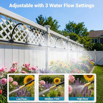 Thiswing 200FT 360° Adjustable Irrigation System for Garden - size: 200 FT