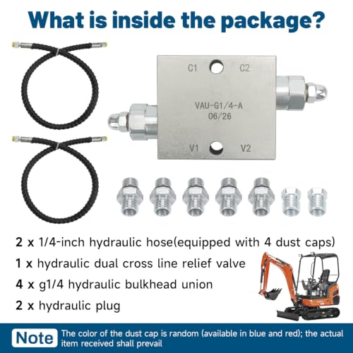 Mini Excavator Cushion Valve Kit - color: Silver 2
