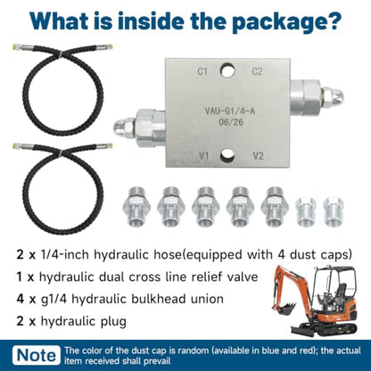 Mini Excavator Cushion Valve Kit - color: Silver 2