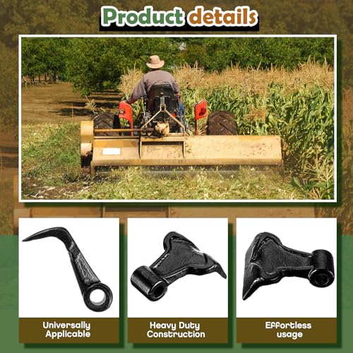 Threlaco 5 Pcs 3.5 Inch Wide Replacement Steel Flail Mower Hammer Blades - size: 3.5 Inch