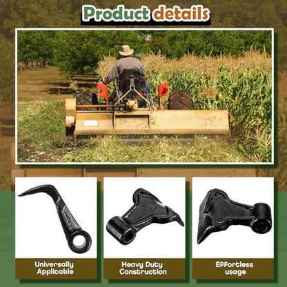 Threlaco 5 Pcs 3.5 Inch Wide Replacement Steel Flail Mower Hammer Blades - size: 3.5 Inch