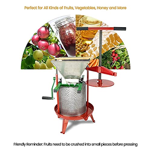 Fruit Wine Press and Crusher,100% Nature Apple&Grape&Berries Crusher Manual Juice Maker for Kitchen