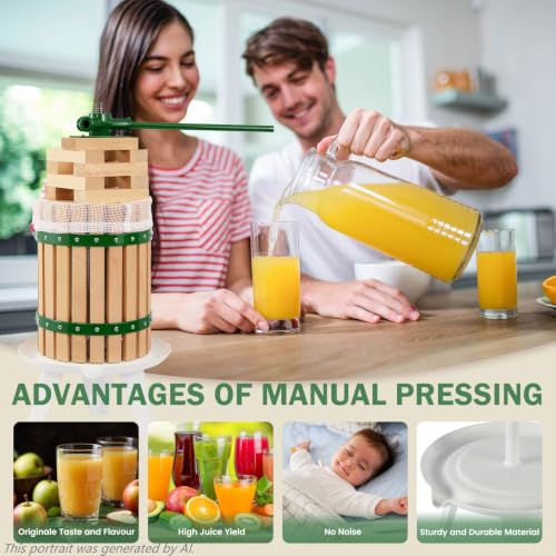 CAELUM Fruit Wine Press 4.75 Gallon, Manual Cider Maker for Kitchen Green - color: Green, size: 4.75Gallon